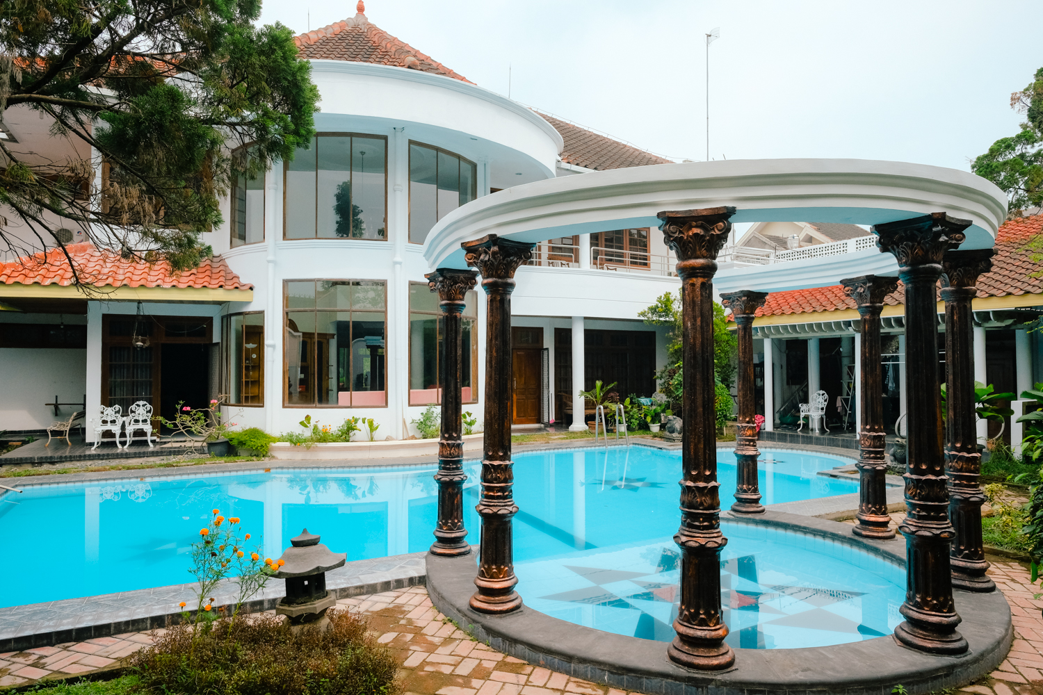 Swimming pool at quiet academic guesthouse near UGM